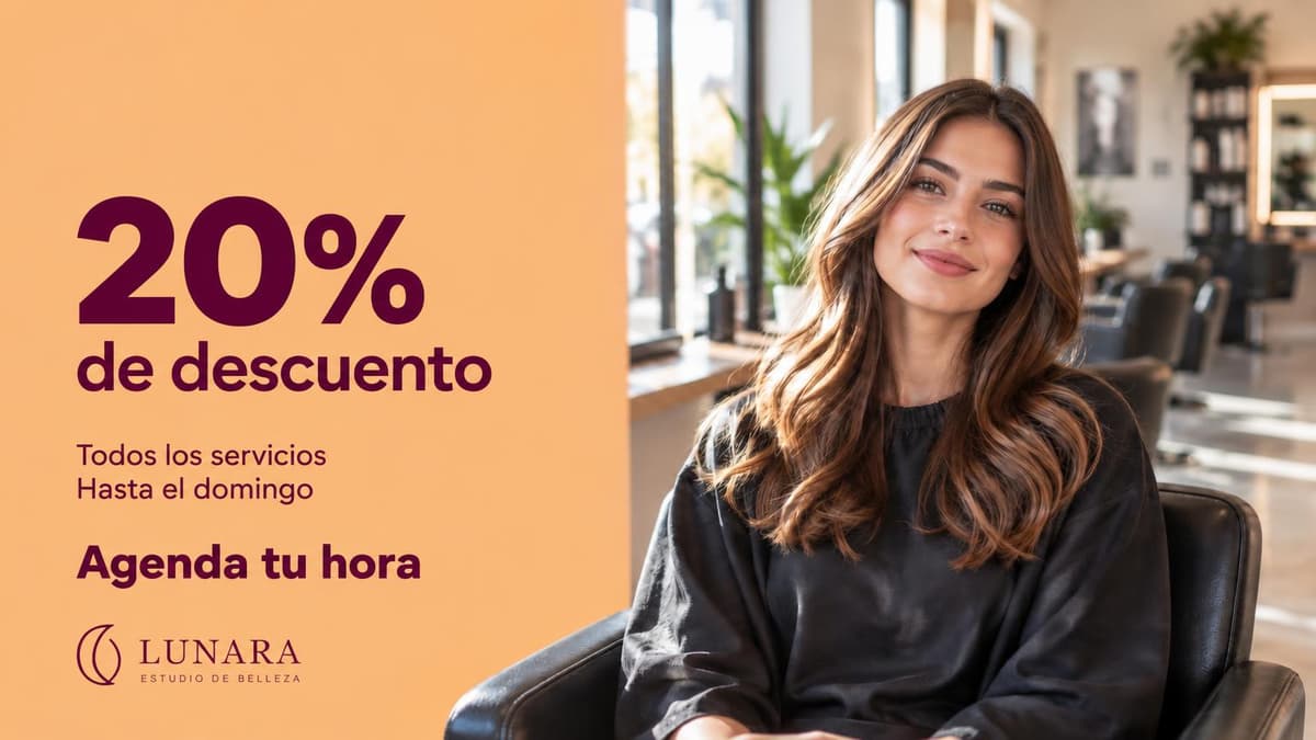 Imagen generada por IA para la campaña del salón de belleza